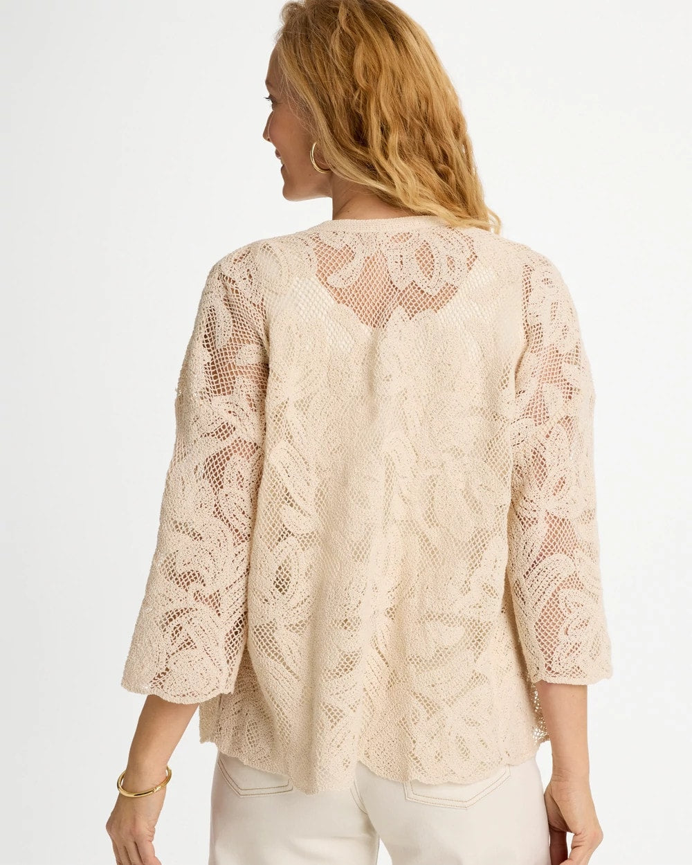 Short Crochet Lace Kimono Natural - Chico's