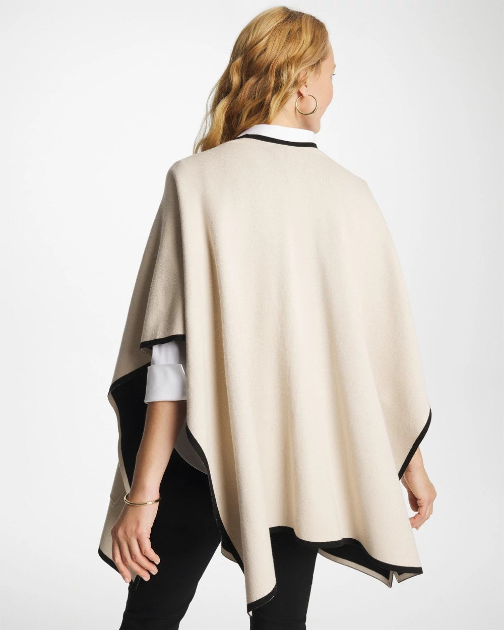 Tipped Tulip Patch Pocket Ruana Pale Sand - Chico's