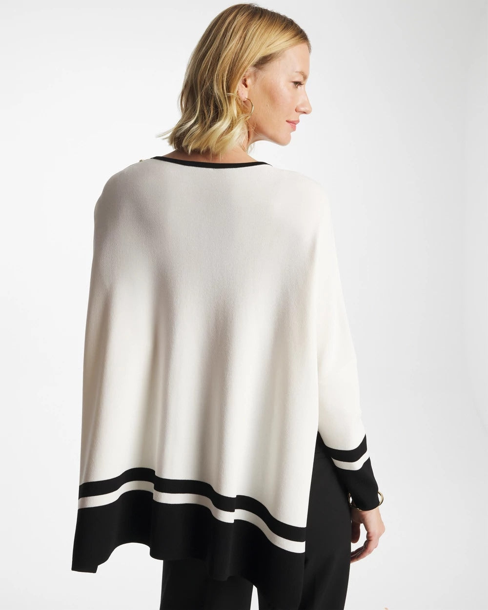 Button Detail Poncho Ecru - Chico's