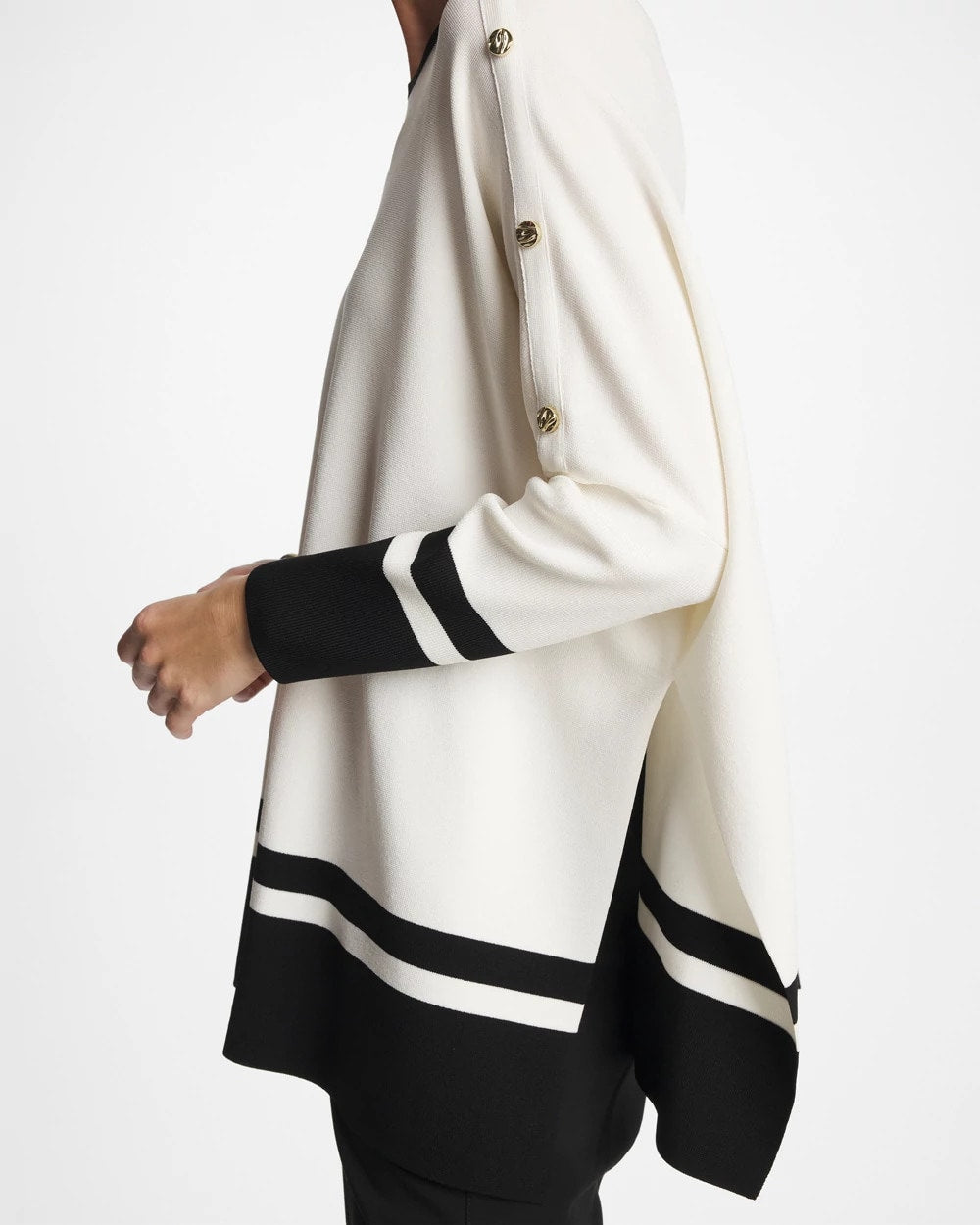 Button Detail Poncho Ecru - Chico's