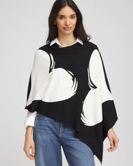 Love Brush Convertible Sweater Poncho Black - Chico's