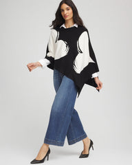 Love Brush Convertible Sweater Poncho Black - Chico's