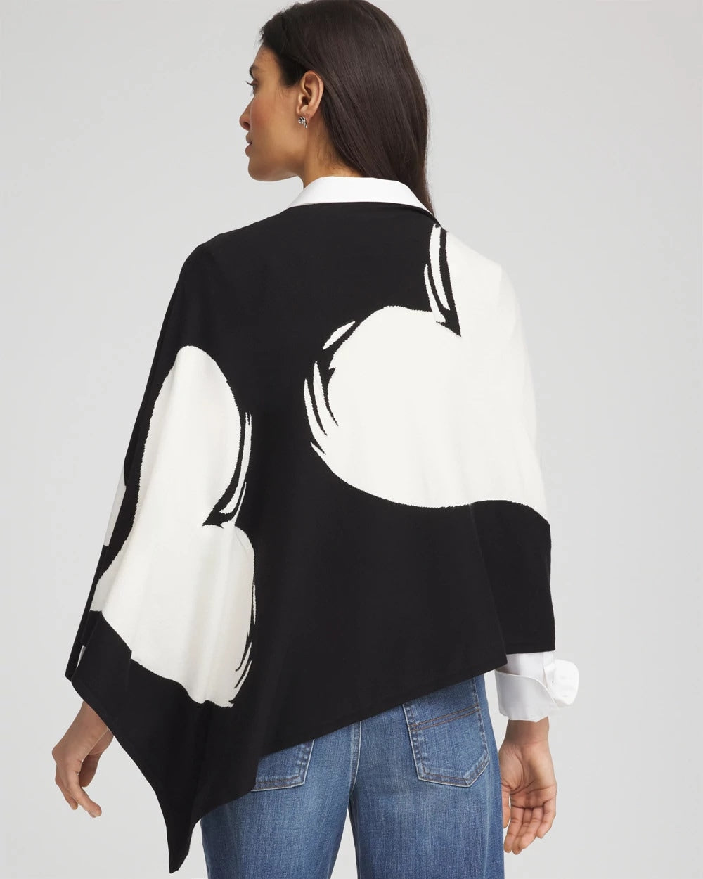 Love Brush Convertible Sweater Poncho Black - Chico's