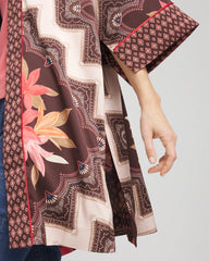 Long Mixed-Print Kimono Cacao - Chico's