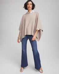 Rhinestone Embellished Poncho Light Taupe Heather - Chico's