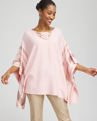 Sequin Striped Sweater Poncho Blushed - Chico's