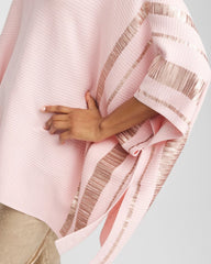 Sequin Striped Sweater Poncho Blushed - Chico's