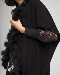 Faux Fur Cocoon Black - Chico's