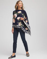 Asymmetrical Convertible Sweater Poncho Passport Blue - Chico's