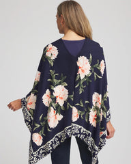 Asymmetrical Convertible Sweater Poncho Passport Blue - Chico's