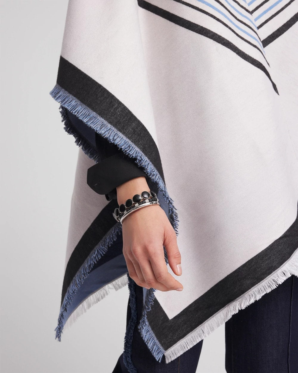 Woven Reversible Ruana Passport Blue - Chico's