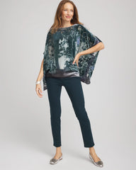 Velvet Burnout Passion Poncho Striking Teal - Chico's
