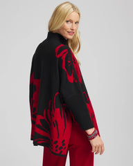 Floral Poncho Black - Chico's