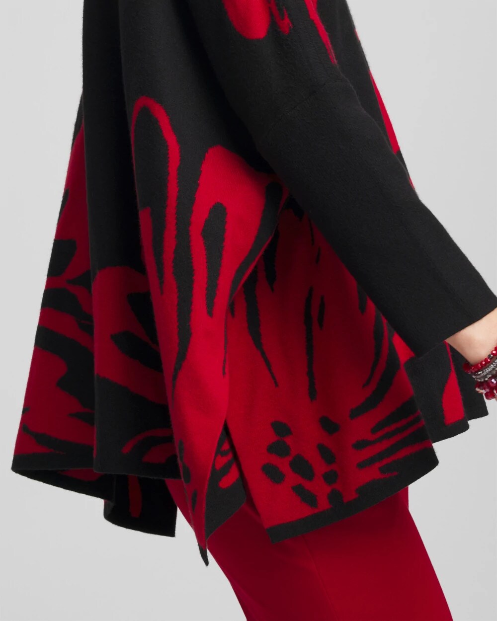 Floral Poncho Black - Chico's