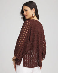 Short Woven Kimono Cacao - Chico's