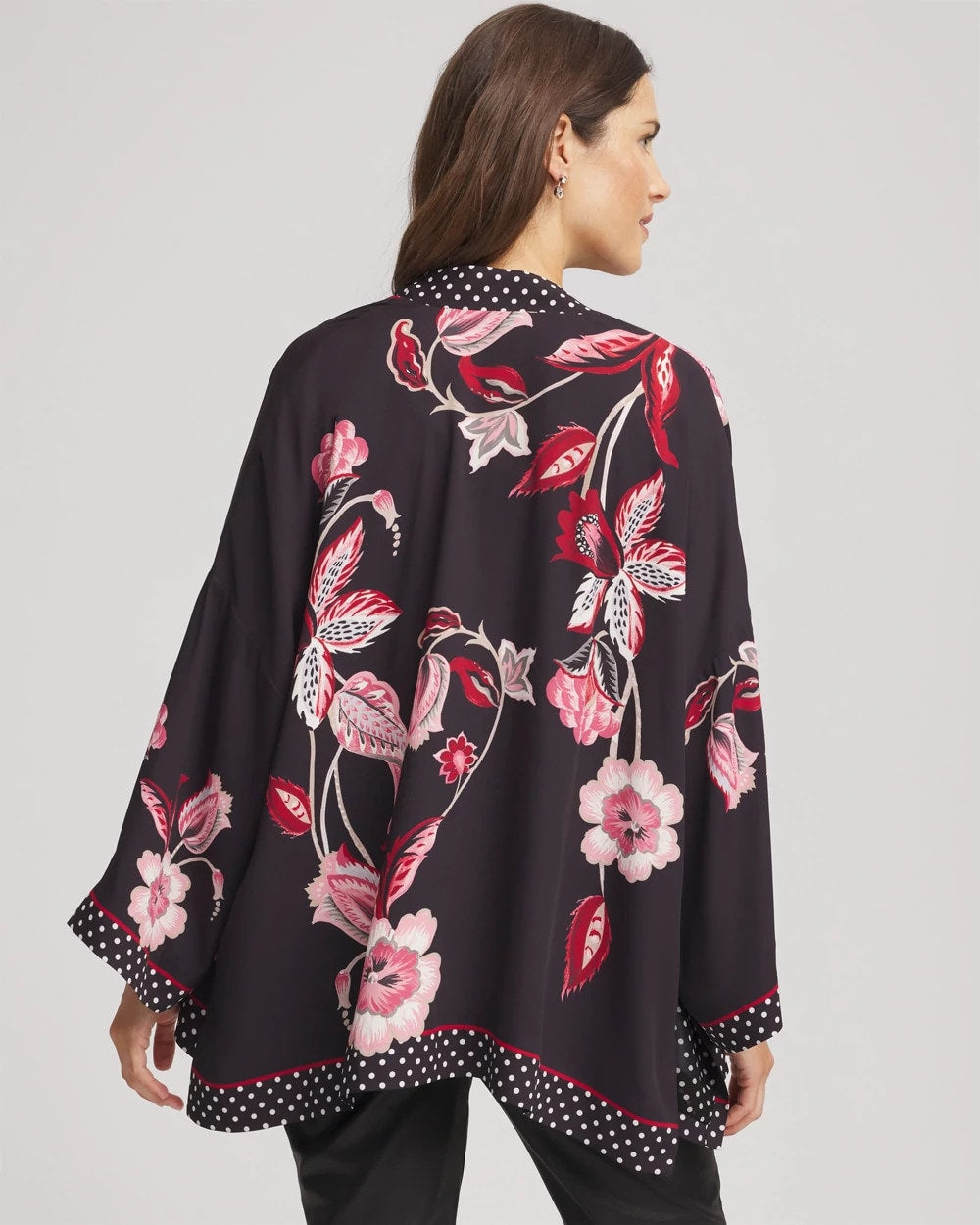 Short Floral Kimono Black - Chico's