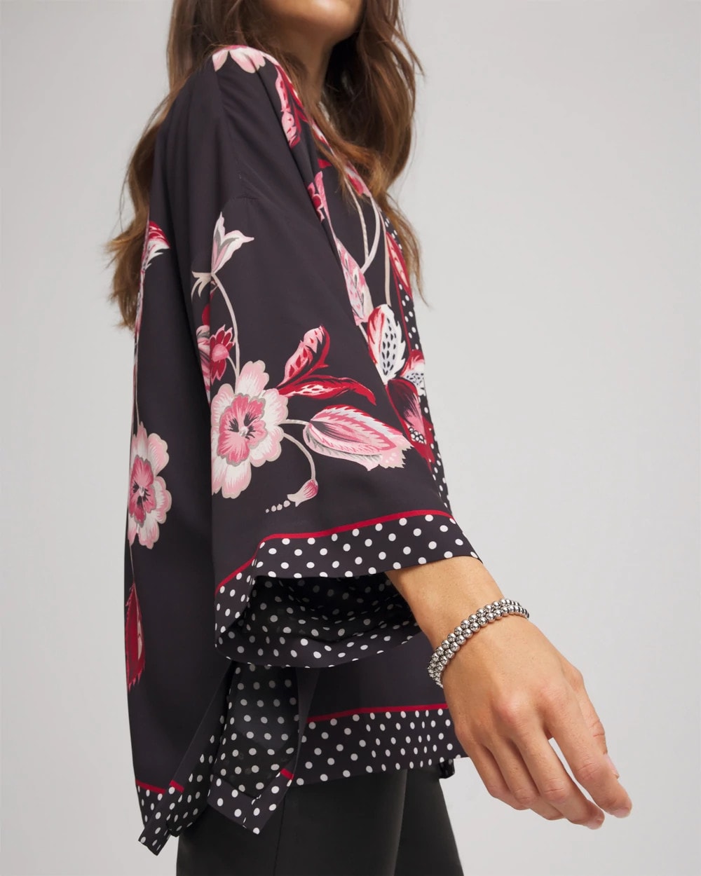 Short Floral Kimono Black - Chico's