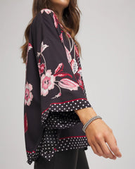 Short Floral Kimono Black - Chico's