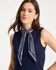 Printed Skinny Scarf Navy - Chico's