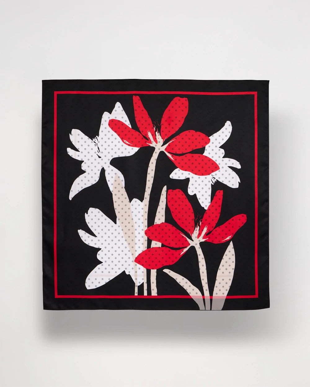 Polka Dot Floral Square Scarf Black - Chico's