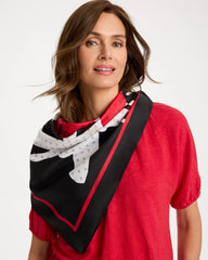 Polka Dot Floral Square Scarf Black - Chico's