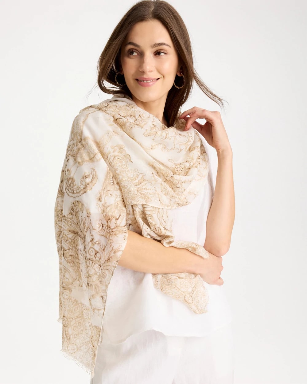 Foiled Oblong Scarf Neutral - Chico's