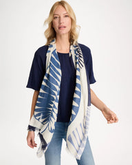 Palm Frond Oblong Scarf Passport Blue - Chico's