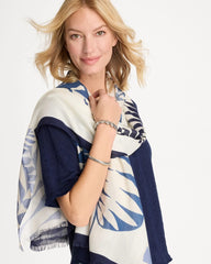 Palm Frond Oblong Scarf Passport Blue - Chico's