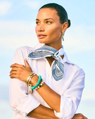 Beach Square Scarf Passport Blue - Chico's