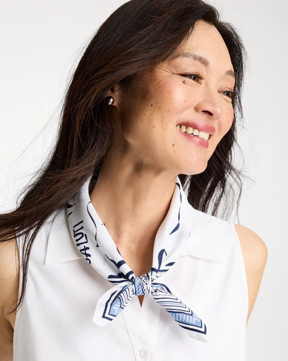 Beach Square Scarf Passport Blue - Chico's