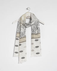Neutral Paisley Polka Dot Oblong Scarf Neutral - Chico's