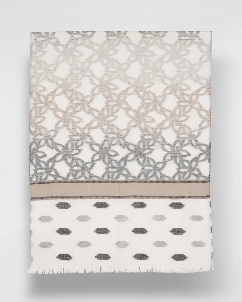 Neutral Paisley Polka Dot Oblong Scarf Neutral - Chico's