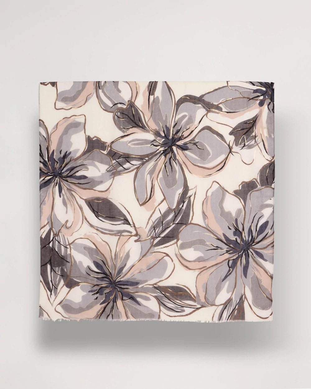 Foiled Floral Oblong Scarf Neutral - Chico's