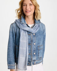 Lurex Trim Oblong Scarf Blue - Chico's