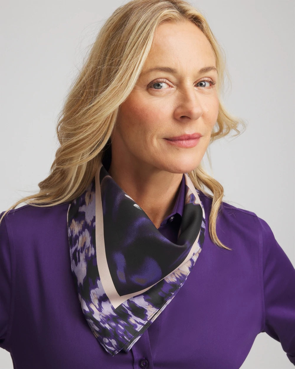Fjord Flora Square Neckerchief Scarf Black - Chico's