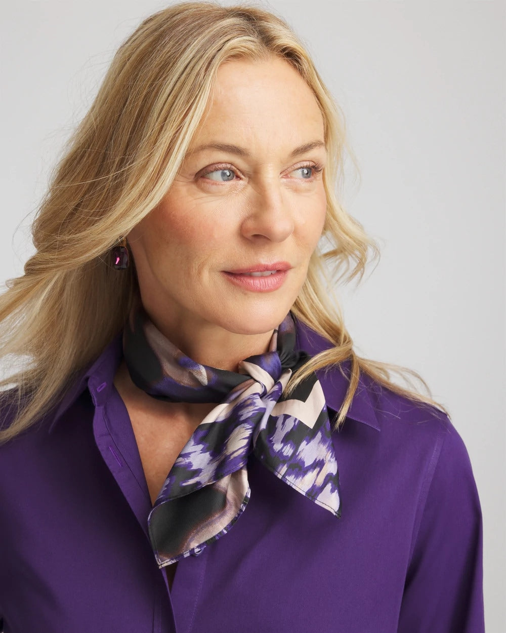 Fjord Flora Square Neckerchief Scarf Black - Chico's