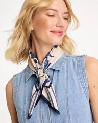 Striped Floral Square Scarf Pale Sand - Chico's
