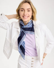 Ellie Sprigs Square Scarf Amparo Blue - Chico's