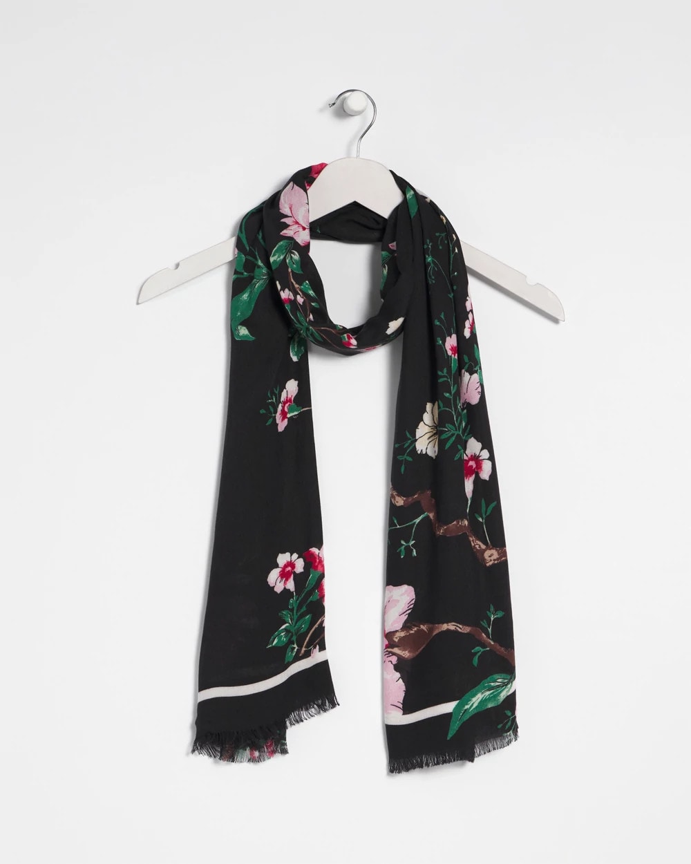 Kyoto Bloom Oblong Scarf Black - Chico's