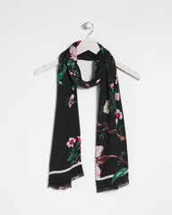 Kyoto Bloom Oblong Scarf Black - Chico's