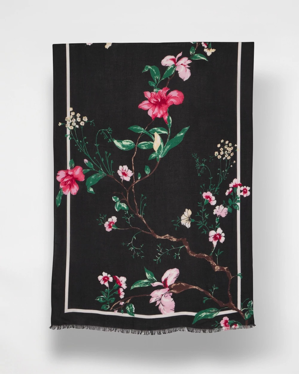 Kyoto Bloom Oblong Scarf Black - Chico's