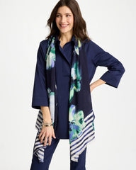 Printed Oblong Scarf Passport Blue - Chico's