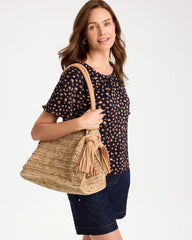 Chico's x Romi Boho 4-Tassel Tote Natural - Chico's