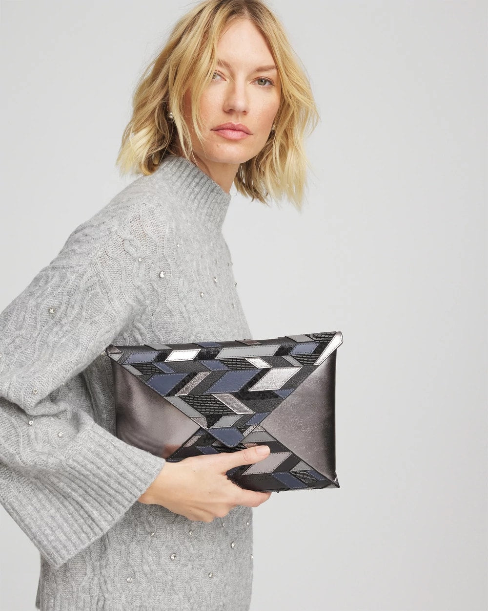 Embellished Envelope Clutch Metallic - Chico's