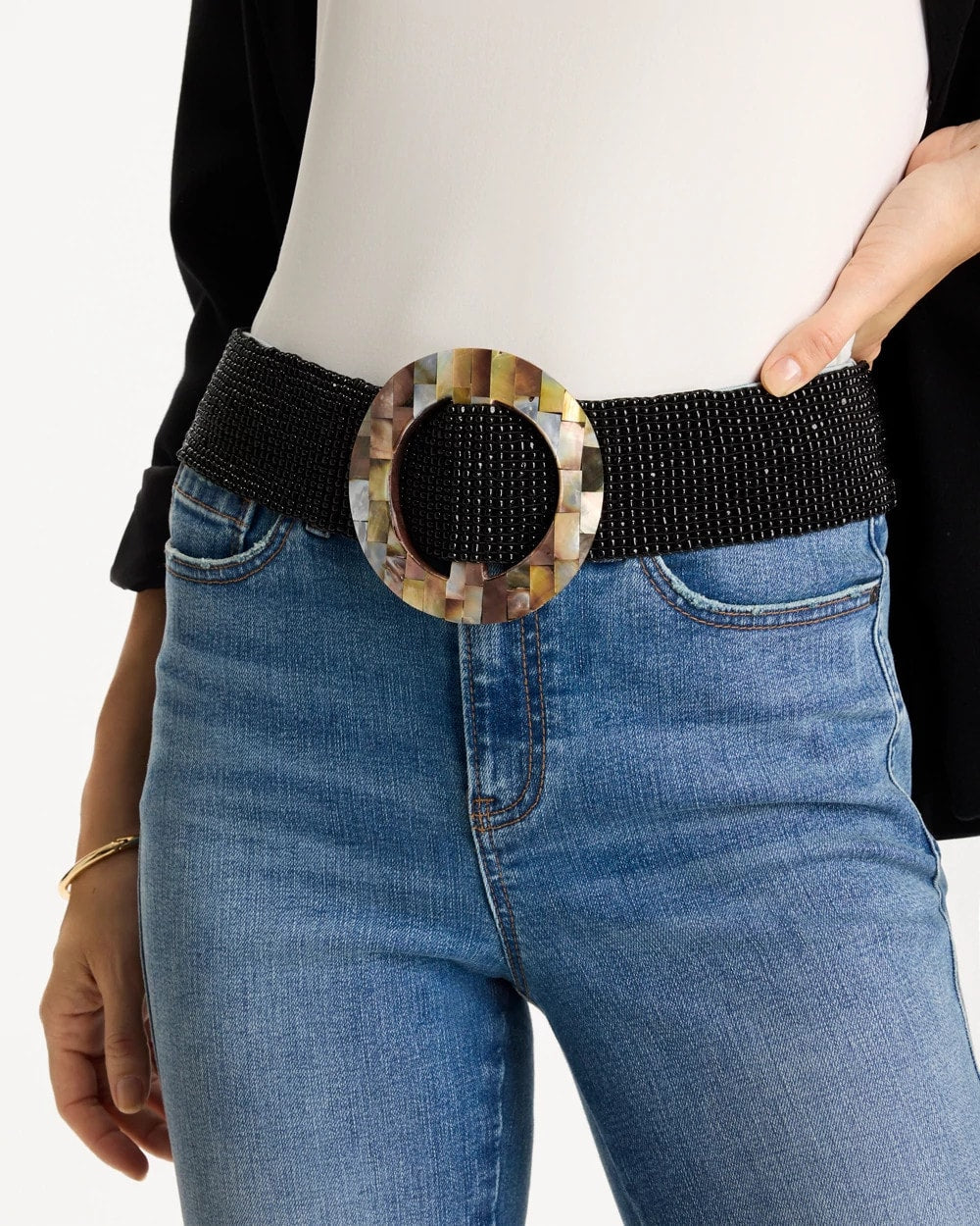 Chico's x Romi Oz Stretch Belt Black - Chico's