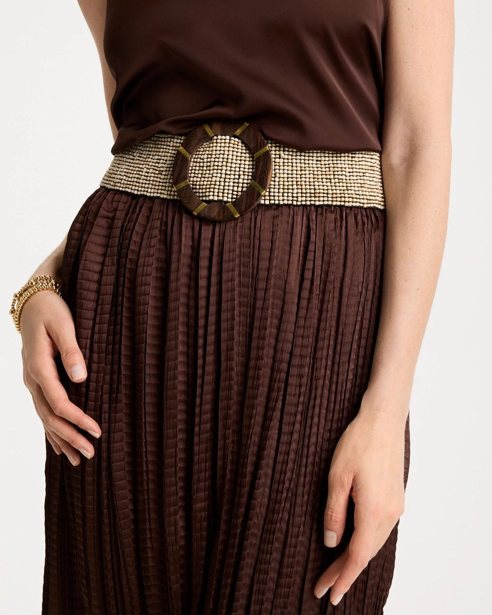 Chico's x Romi Galaxy Stretch Belt Beige - Chico's