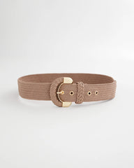 Satin Stretch Metal Belt Taupe - Chico's