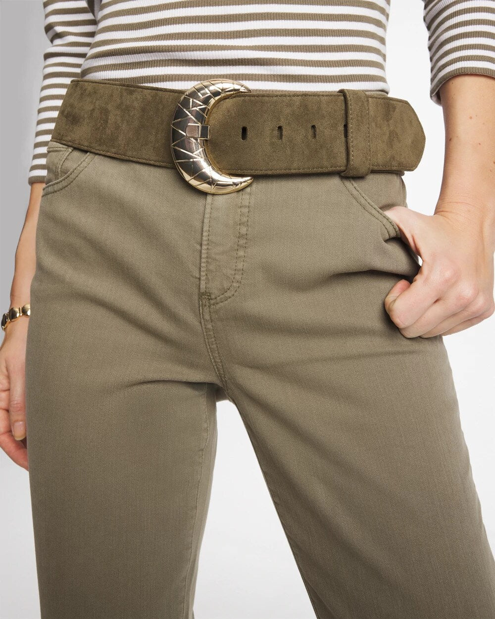 Green Faux Suede Sash Belt Green - Chico's