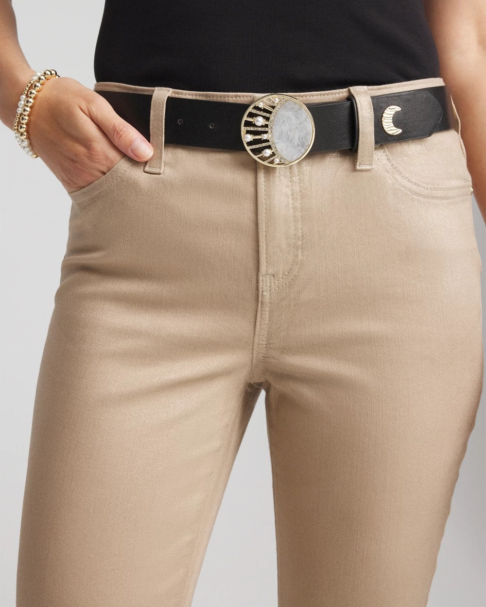Moon & Stars Trouser Belt Black - Chico's