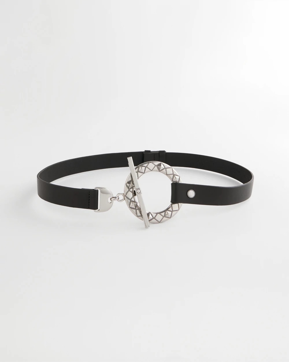 Silver Toggle Trouser Belt Black/Silver - Chico's